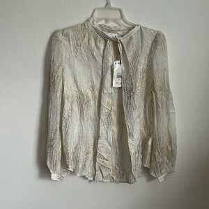 NWT 7 For All Mankind dress neck tie blouse